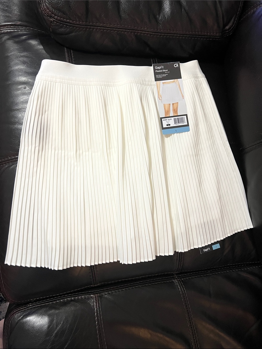 GAP White Pleated Mini Skirt